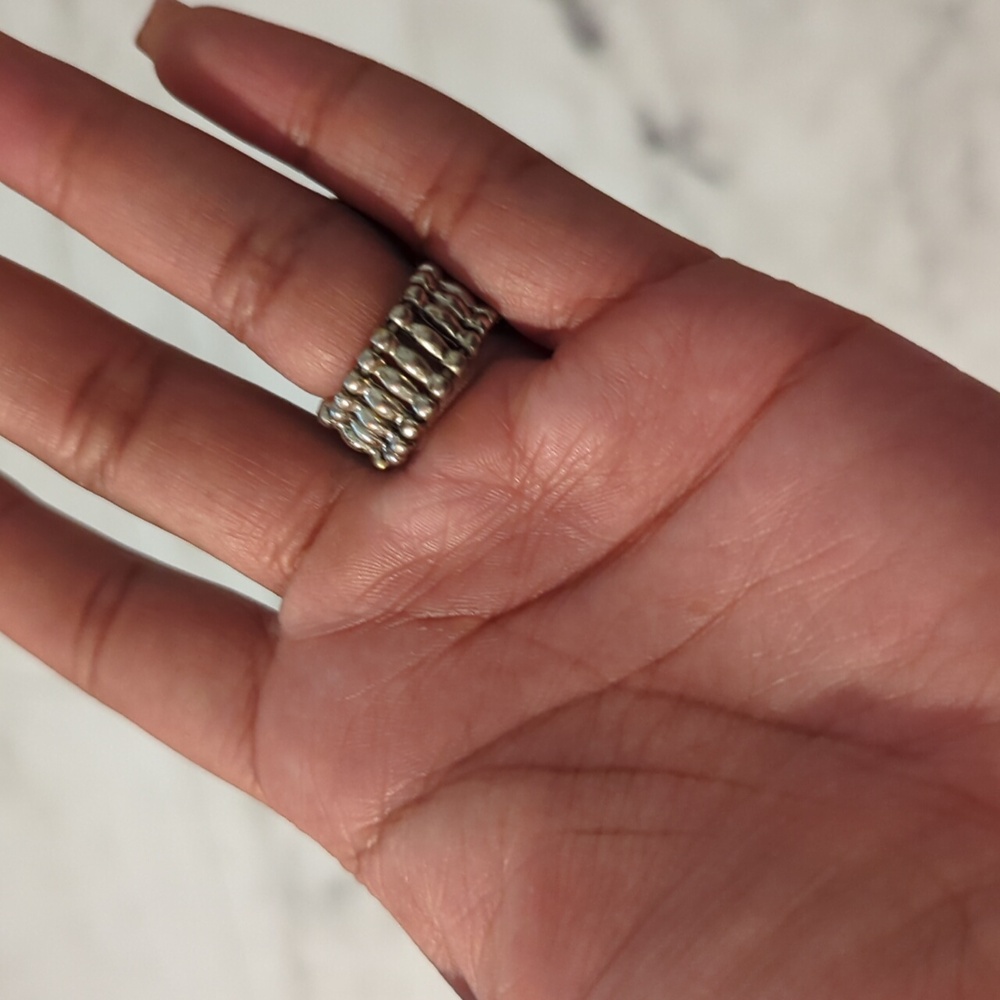 Turquoise Sterling Silver Stretch Ring - image 2